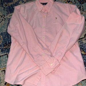 Ladies Ralph Lauren Slim Fit Oxford in pretty pink. Size 14. EUC.